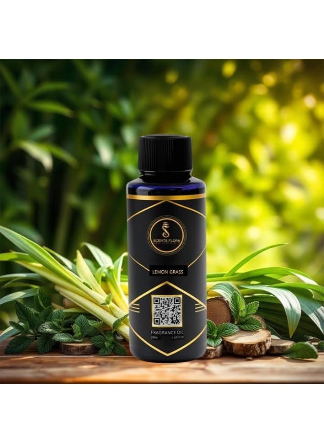 SCENTA FLORA Lemongrass Fragrance Oil for Scent Diffusers Aromatherapy 50ml | IFRA Certified | Blend of Lemongrass and Orange | Suitable for Home, Kitchen, Office & Bathrooms - Image 4