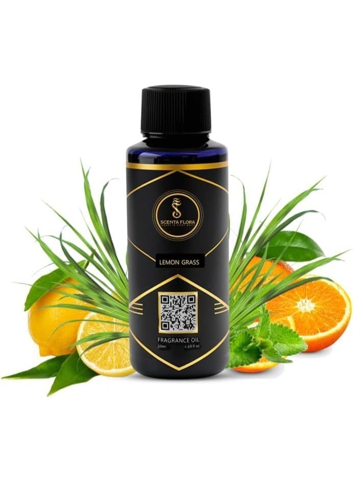 SCENTA FLORA Lemongrass Fragrance Oil for Scent Diffusers Aromatherapy 50ml | IFRA Certified | Blend of Lemongrass and Orange | Suitable for Home, Kitchen, Office & Bathrooms - Image 5