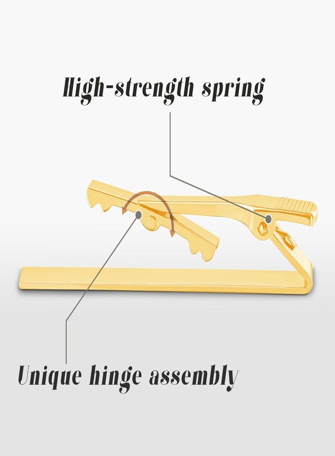 Roctee Gold Tone Tie Clips for Men, 3 Pack Classic Style Mens Necktie Tie Bar, Simple Ties Clips Clasps Pinch Bars Pins Clips for Regular Ties Best Xmas Father Boyfriend Gifts… - Image 3