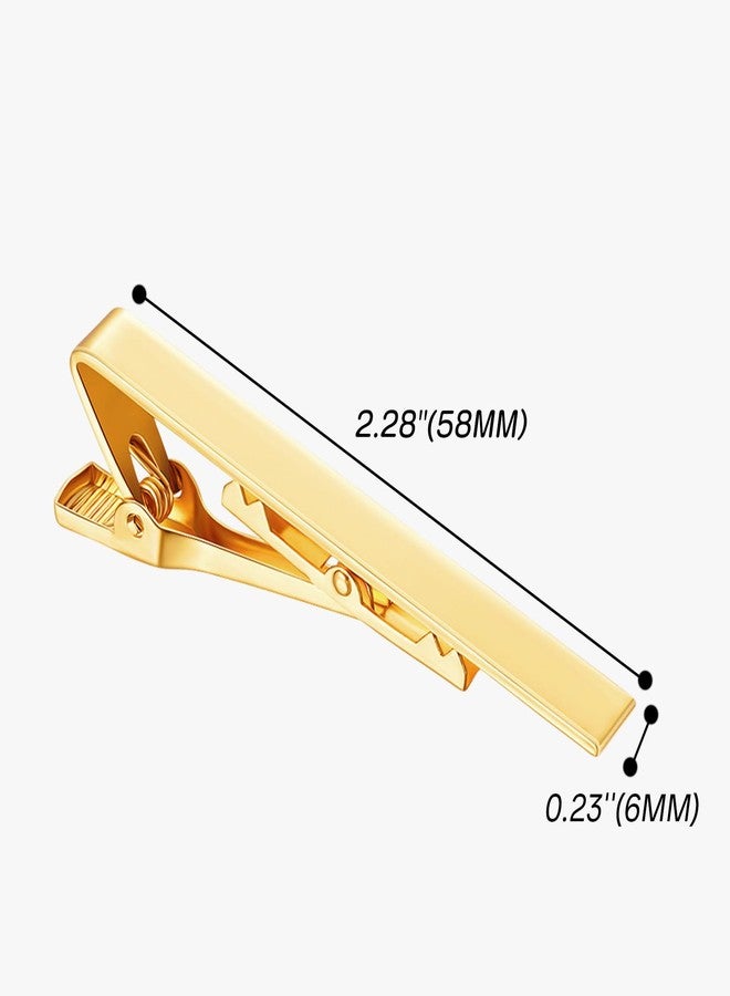 Roctee Gold Tone Tie Clips for Men, 3 Pack Classic Style Mens Necktie Tie Bar, Simple Ties Clips Clasps Pinch Bars Pins Clips for Regular Ties Best Xmas Father Boyfriend Gifts… - Image 4