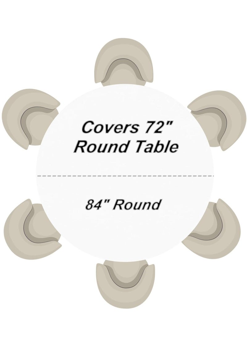 Round Disposable Tablecloth,84inch Plastic Table Cloth for Parties Picnic Birthday Wedding Banquet - Image 2