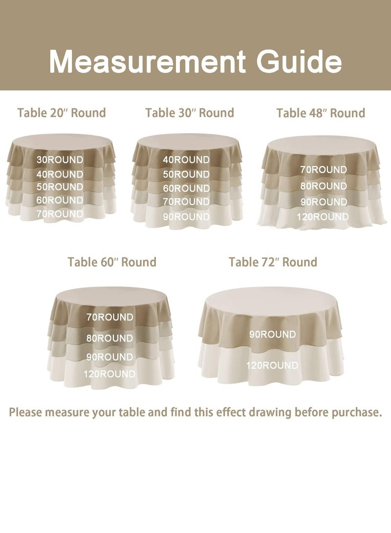 Round Disposable Tablecloth,84inch Plastic Table Cloth for Parties Picnic Birthday Wedding Banquet - Image 5