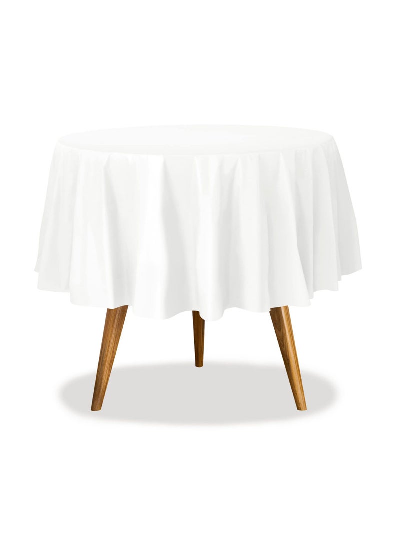 Round Disposable Tablecloth,84inch Plastic Table Cloth for Parties Picnic Birthday Wedding Banquet - Image 4
