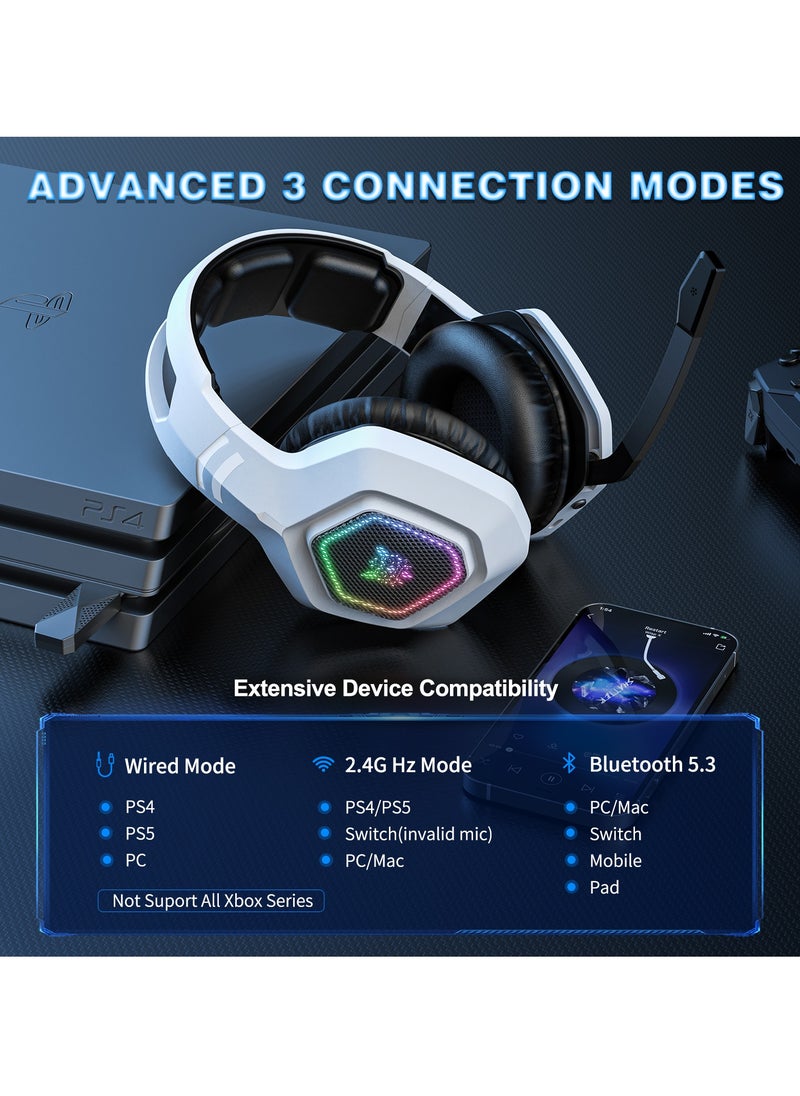 أونيكوما - سماعة ألعاب B100 2.4G/بلوتوث/سماعة رأس سلكية لأجهزة الكمبيوتر/PS4/PS5/اكس وان/السلسلة X/نينتندو سويتش/موبايل - Image 1