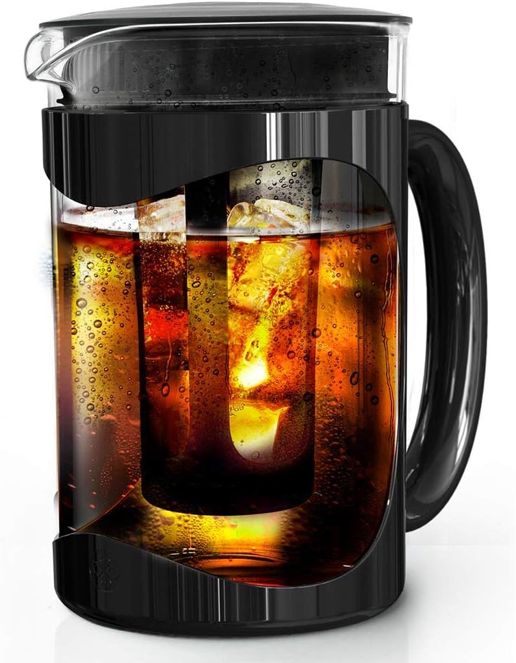 Primula Burke Deluxe Cold Brew Iced Coffee Maker, Comfort Grip Handle, Durable Glass Carafe, Removable Mesh Filter, Perfect 6 Cup Size, Dishwasher Safe, 1.6 qt, Black - Image 2