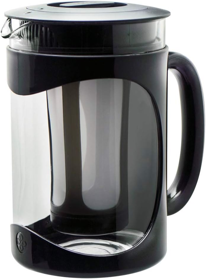 Primula Burke Deluxe Cold Brew Iced Coffee Maker, Comfort Grip Handle, Durable Glass Carafe, Removable Mesh Filter, Perfect 6 Cup Size, Dishwasher Safe, 1.6 qt, Black - Image 1