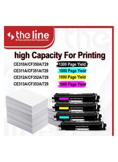 The Line The Line 126A CE310A CE311A CE312A CE313A Compatible Toner Set for HP Laserjet Pro M175 M175nw M175a M176n M177fw CP1025 CP1025nw M275 M275nw Printer (Black Blue Yellow Magenta )  - Image 3