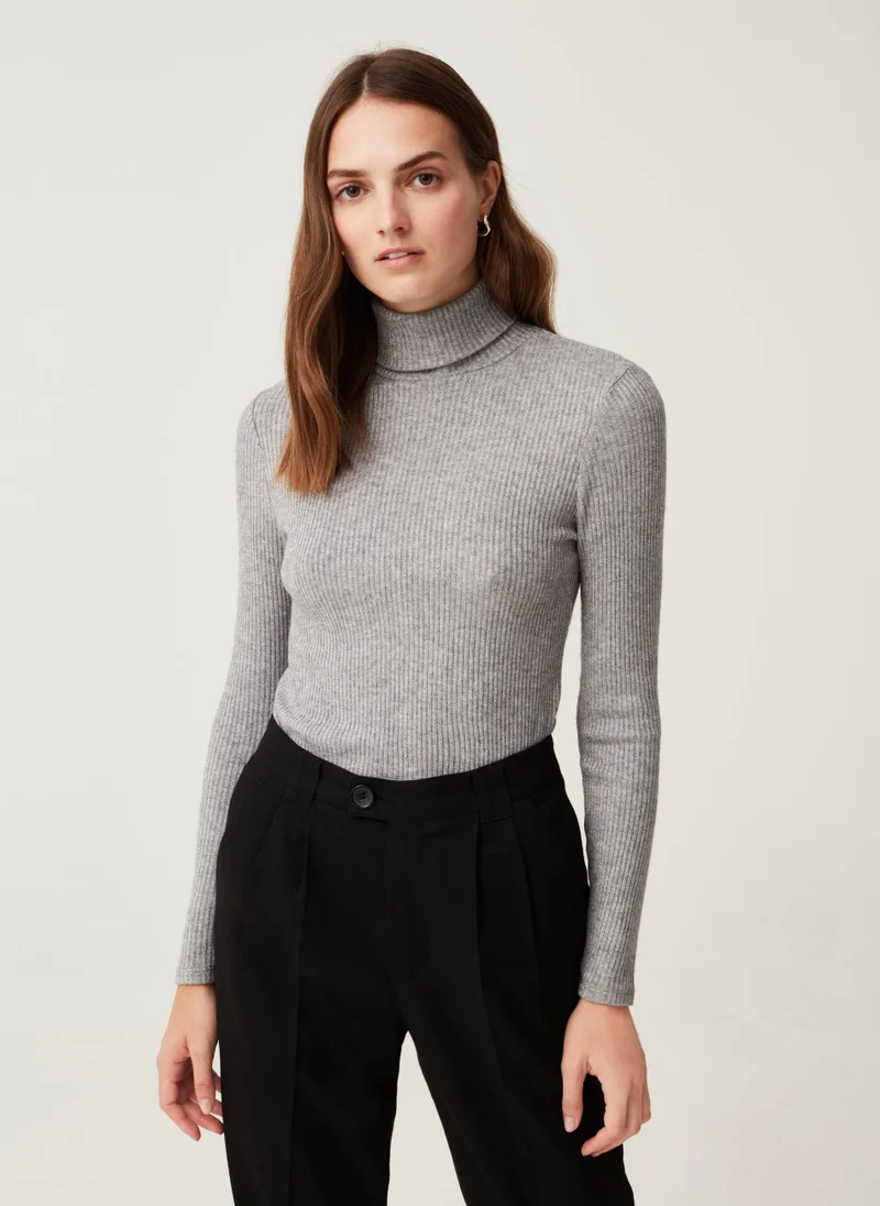Ovs Ovs Womens Ribbed Turtleneck With Lurex