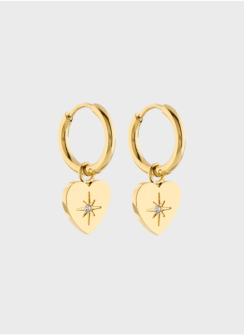 Staurtz Drop Heart Earring