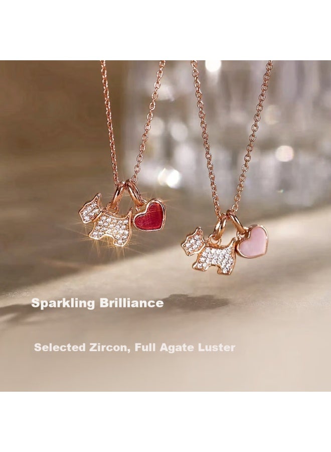 Agatha Light Luxury Heart-shaped Dog Silver Necklace For Women Elegant Present For Girlfriend - Image 3