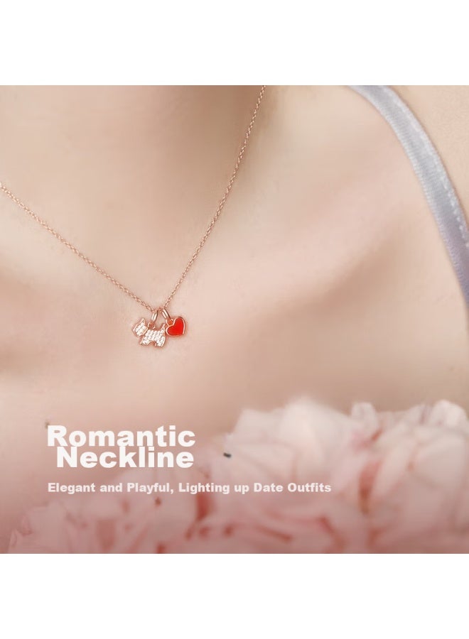 Agatha Light Luxury Heart-shaped Dog Silver Necklace For Women Elegant Present For Girlfriend - Image 2