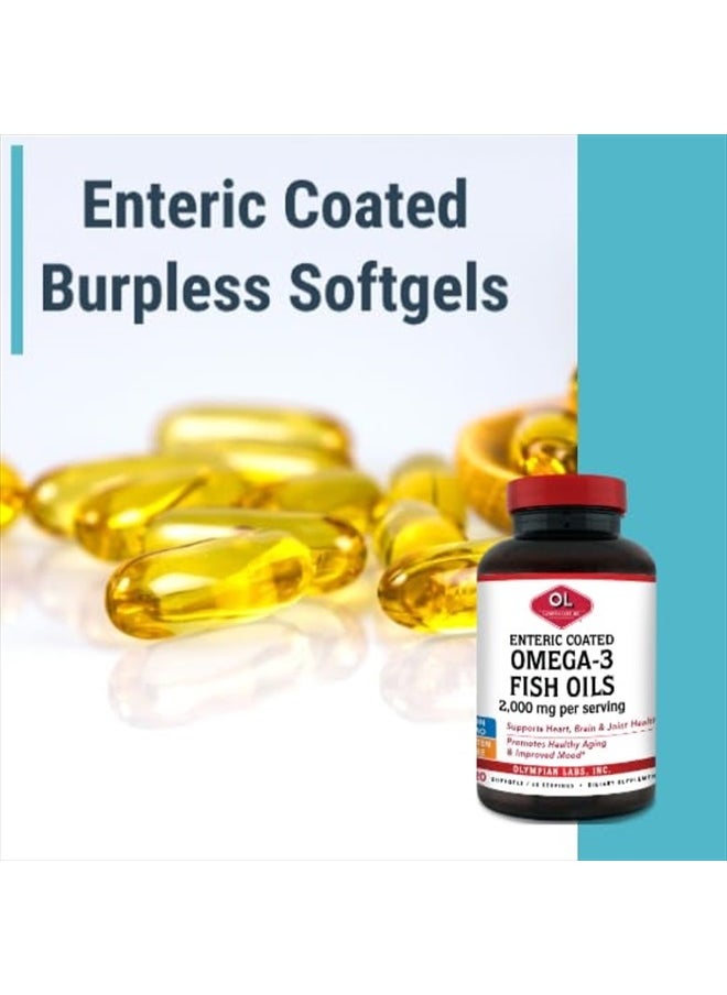 Olympian Labs Enteric Coated Omega 3 Fish Oils, 2000 mg per serving/ 60 servings, 120 Softgels  - Image 2