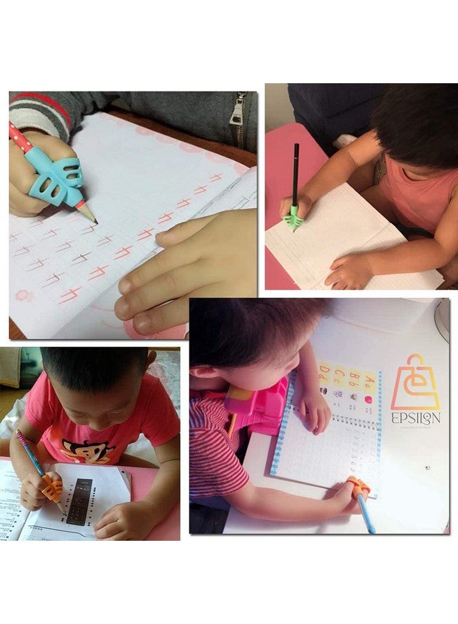 Epsilon 4 Pcs Pencil Grips Posture Correction Tools for Preshooler Kids Writing Handwriting Drawing or Sketching Trainer Tool to Improve Writing for School Kids (4 Pcs) - Image 5