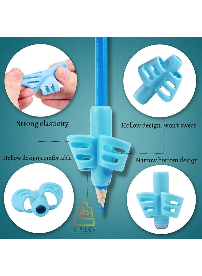Epsilon 4 Pcs Pencil Grips Posture Correction Tools for Preshooler Kids Writing Handwriting Drawing or Sketching Trainer Tool to Improve Writing for School Kids (4 Pcs) - Image 3