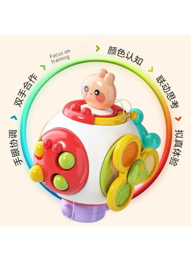 لعبة يد الطفل مانهاتن، كرة مونتيسوري، التعليم المبكر، التدريب الحسي، 0-1 سنة، اللون: كرة مشغولة بالفضاء】 - Image 4