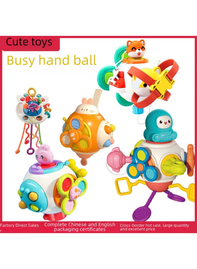 لعبة يد الطفل مانهاتن، كرة مونتيسوري، التعليم المبكر، التدريب الحسي، 0-1 سنة، اللون: كرة مشغولة بالفضاء】 - Image 2