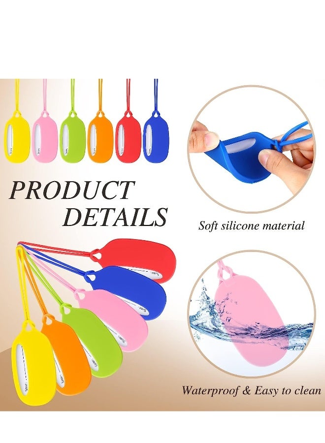 Luggage Tags, 24 Pack Kids Luggage Tags Silicone Bag Tags for Backpacks Kids Backpack Tags with Name/ID/Address Card Suitcase Tags Identifiers Name Tags for Luggage, Travel Essentials - Image 3