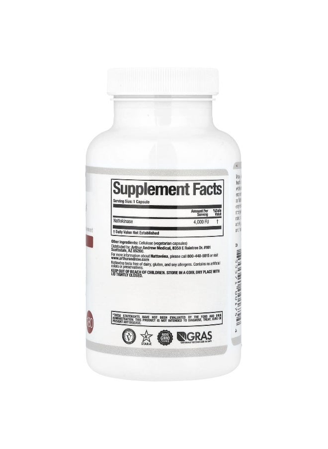 Arthur Andrew Medical Arthur Andrew Medical, Nattovéna®, Pure Nattokinase, 4,000 FUs, 180 Capsules  - Image 2