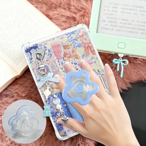 JINGSEN Cute Case Insert Cards Set for Kindle,6 Book-Themed Designs with Charms Set for Kindle and USB-C Dust Plugs,for 11th/12th Generation,6.8 x 4.8 inches(Blue) - Image 5