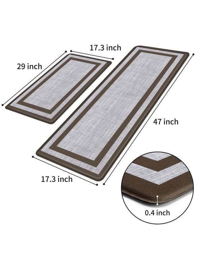 Mattitude Kitchen Mats Set of 2 Cushioned Anti-Fatigue Non-Skid Rug Sets Ergonomic Comfort Standing Mat for Kitchen, Floor, Office, Sink, Laundry,Chocolate - Image 3