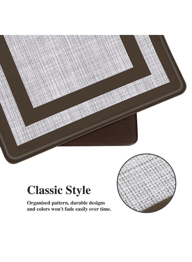 Mattitude Kitchen Mats Set of 2 Cushioned Anti-Fatigue Non-Skid Rug Sets Ergonomic Comfort Standing Mat for Kitchen, Floor, Office, Sink, Laundry,Chocolate - Image 2