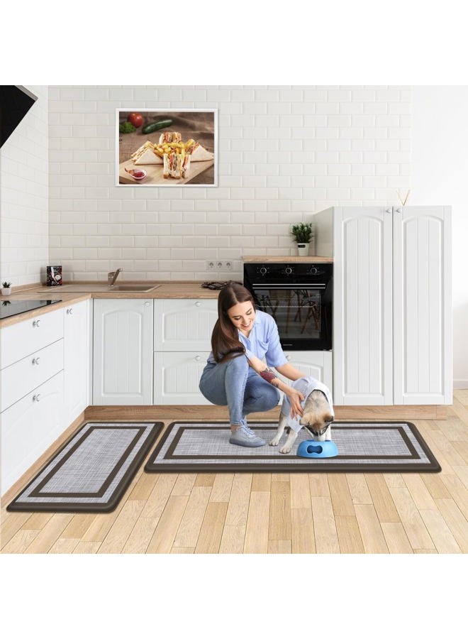 Mattitude Kitchen Mats Set of 2 Cushioned Anti-Fatigue Non-Skid Rug Sets Ergonomic Comfort Standing Mat for Kitchen, Floor, Office, Sink, Laundry,Chocolate - Image 5