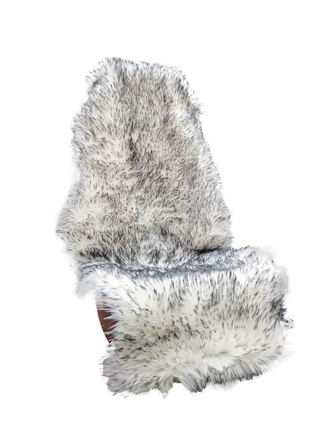 Agc - 2 Piece Sheepskin Fur Car Seat Covers Universal Size Long Wool Car Seat Cushion for Adult Man and Women - Image 1