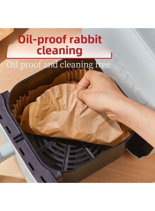 Air Fryer Special Paper Household Baking Pan Oil Absorbing Paper Pad Food Silicone Oil Paper Plate Bowl Square Oil Paper Tin Paper-Colour:Standard-Specification:Food Grade 50 Sheets + Pet Dustproof Box❤Extra Thick And Extra Large Size (for 3-5 Liter Fryers)