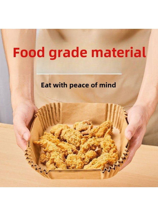 Air Fryer Special Paper Household Baking Pan Oil Absorbing Paper Pad Food Silicone Oil Paper Plate Bowl Square Oil Paper Tin Paper-Colour:Standard-Specification:Food Grade 50 Sheets + Pet Dustproof Box❤Extra Thick And Extra Large Size (for 3-5 Liter Fryers)
