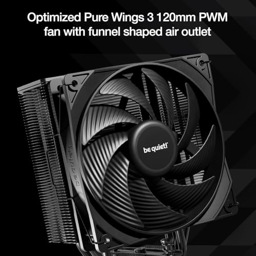 be quiet! Pure Rock 3 Black CPU Air Cooler | 4 High Performance 6mm Heat Pipes with HDT Technology | 120mm PWM Fan | AMD:AM4 AM5/Intel LGA 1700/1150/1151/1200 | Black | BK039 - Image 4