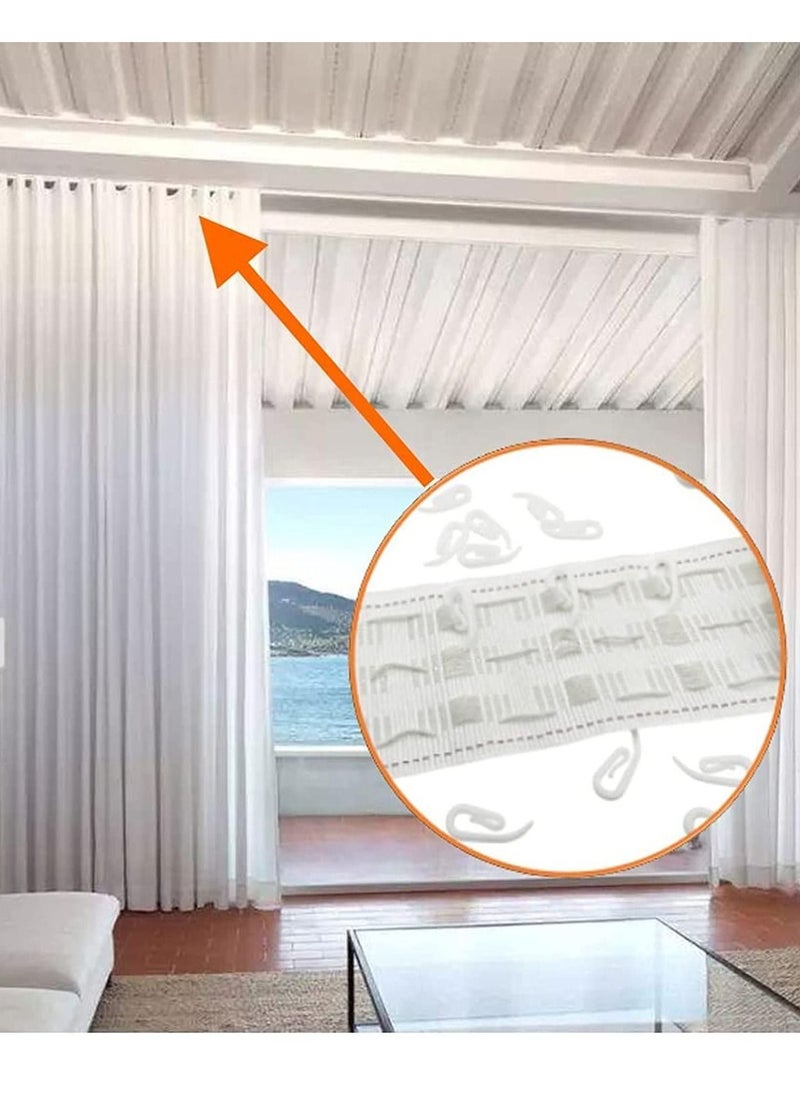 KASTWAVE - KASTWAVE Plastic Curtain Hooks for Window Curtain or Door Curtain, Plastic Curtain Header Tape Drapery Hooks 100Pack 2.8x1.2cm - Image 1