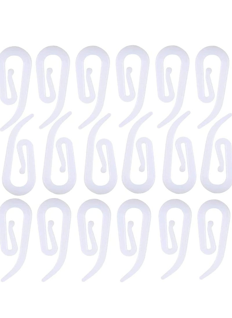 KASTWAVE - KASTWAVE Plastic Curtain Hooks for Window Curtain or Door Curtain, Plastic Curtain Header Tape Drapery Hooks 100Pack 2.8x1.2cm - Image 1