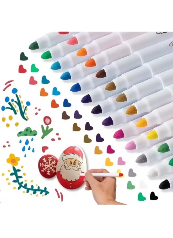 Generic 48 Colors Quick Drying Permanent Acrylic Markers Set for Painting on Glass, Ceramics, Stone, Fabric, and Wood  - Image 3