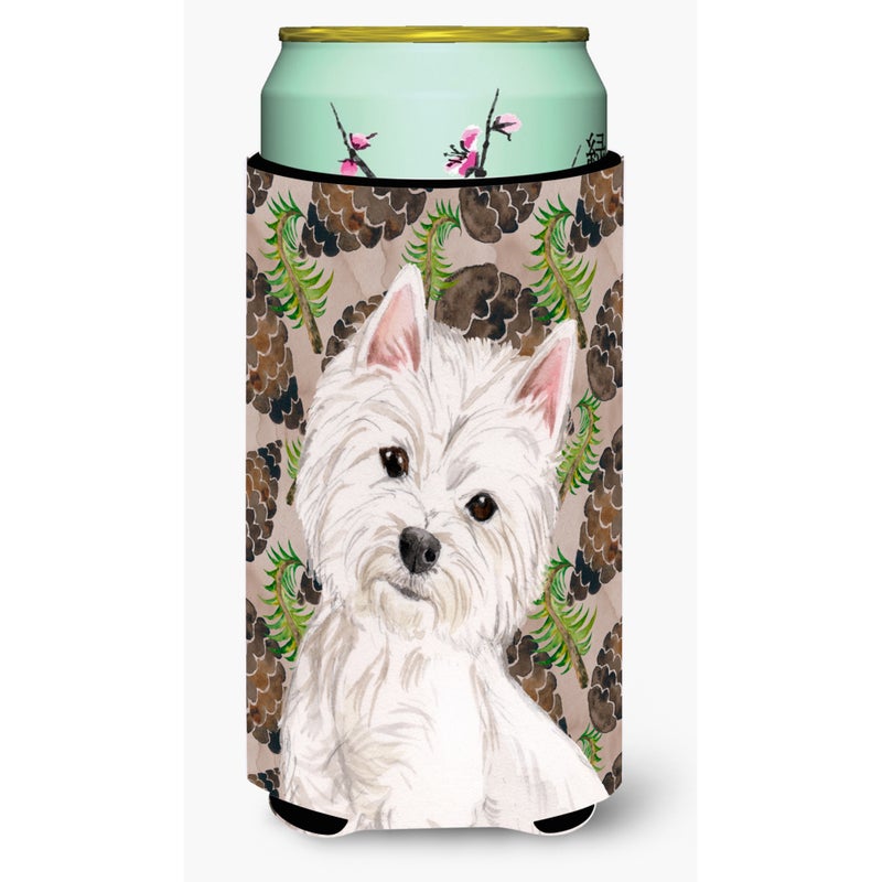 Caroline's Treasures ""Caroline's Treasures Westie Pine Cones Decorative Can Hugger  Tall  Multicolor"" 