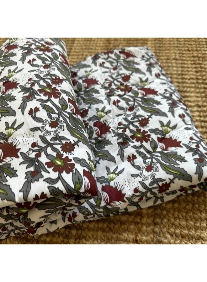 ecotattva Baby Quilt light Brown flowers and light pink flowers - Image 4