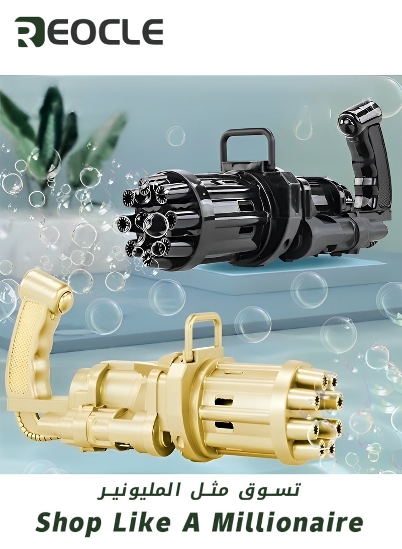 REOCLE Bubble Machine Gun Electric Bubble Machine Blower Toy 8-Hole Automatic Bubble Maker for Boys and Girls Aged 3-12 Years Old as Birthday Gifts  - Image 4
