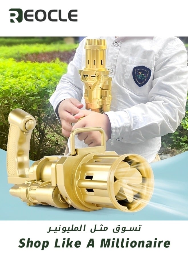 REOCLE Bubble Machine Gun Electric Bubble Machine Blower Toy 8-Hole Automatic Bubble Maker for Boys and Girls Aged 3-12 Years Old as Birthday Gifts  - Image 3