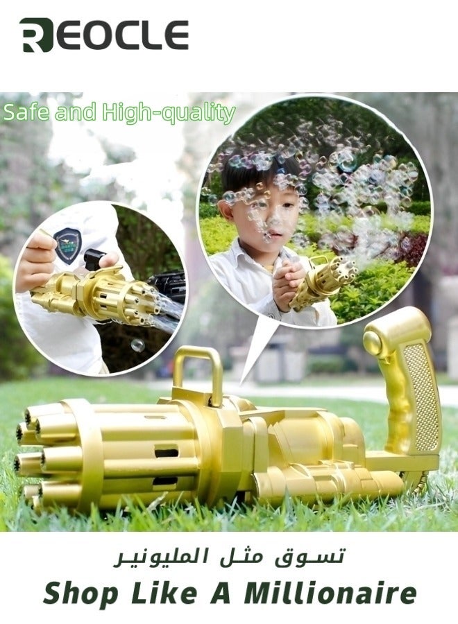REOCLE Bubble Machine Gun Electric Bubble Machine Blower Toy 8-Hole Automatic Bubble Maker for Boys and Girls Aged 3-12 Years Old as Birthday Gifts  - Image 2
