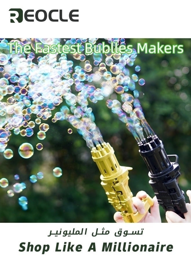 REOCLE Bubble Machine Gun Electric Bubble Machine Blower Toy 8-Hole Automatic Bubble Maker for Boys and Girls Aged 3-12 Years Old as Birthday Gifts  - Image 5