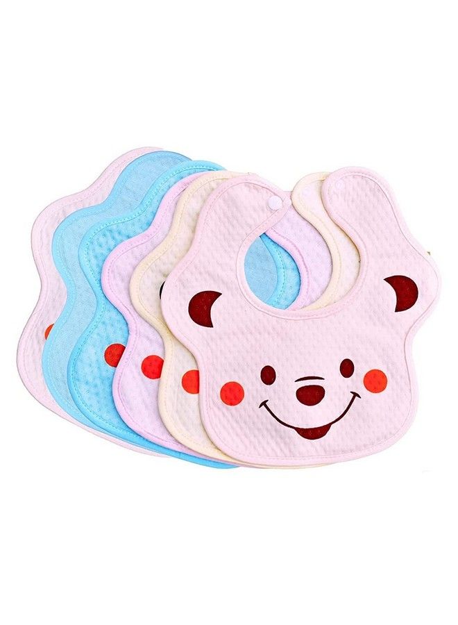 The Little Lookers Baby Bibs With Snap Button Closure;Apron; Cute Animal Soft Cotton Fabric With Pvc On Back For Quick Absorption & Fast Drying For Newborns;Babies (0 3 Years) (Pack Of 6)