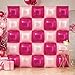 CEUQIESO 25 Pcs Hot Magenta Pink Checkered Mylar Double Sided Square Foil Balloons Wall Backdrop Metallic Balloon Tunnel Arch Garland Kit for Anniversary Bachelorette Birthday Engagement Party Decoration - Image 2