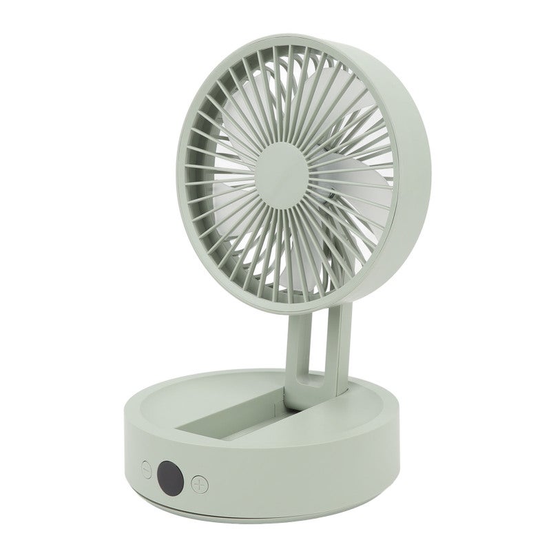 Foldable Desk Fan Greenish Gray Light Sound Strong Wind Oscillating Desktop Fan - Long Battery Life Portable Multifunctional Fan for Office Study Camping Long Car Rides - Image 3