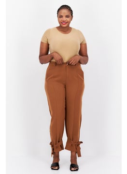 Women Plus Size  Co-Ord Ankle Tie Pants, Midnight Brown - pzsku/ZF559DE348405E991F6CEZ/45/_/1724350962/a2ecf65e-1c26-45cd-b502-66fa3788dc7e