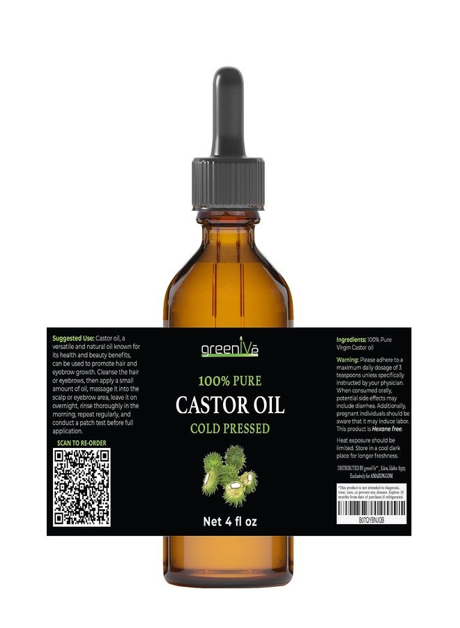 GreenIVe Castor Oil Organically Grown 100% Pure 4 fl oz Bottle Cold Pressed, Hexane Free, Eyelash and Eyebrow Growth Serum, Skin Moisturizer Detox and Wraps - Image 4