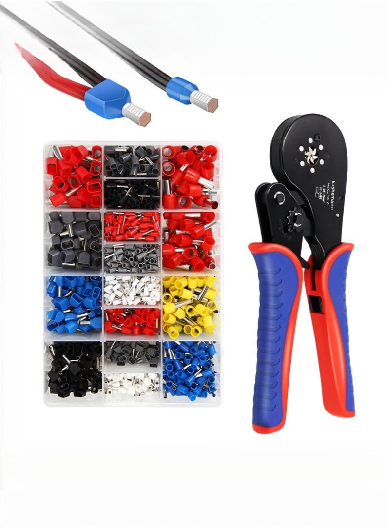 HSC8 16-6 0.08-16mm² Hexagonal Ratcheting Crimper 1200PC Dual Wire Terminal
