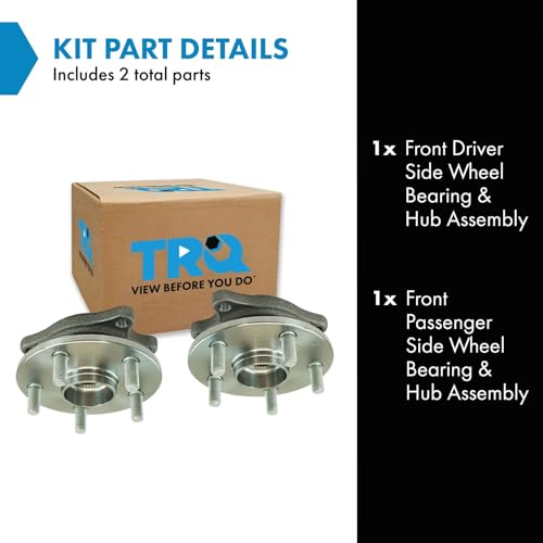 TRQ Front Wheel Hub Bearings Assembly Set Compatible with 2009-2017 Lexus LS460 2008-2016 LS600h - Image 2