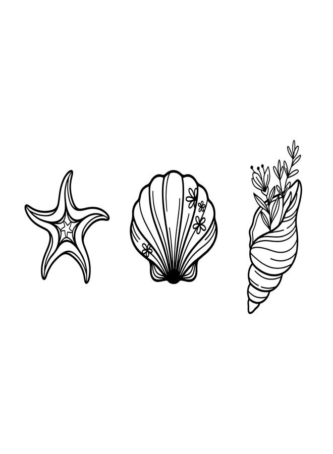 Sanwarm 3 Pieces Metal Wall Decor, Coastal Seashell Starfish Metal Wall Art Beach Floral Black Hanging Decoration for Home Bathroom Living Room Bedroom Garden Office Housewarming Gifts - Image 1