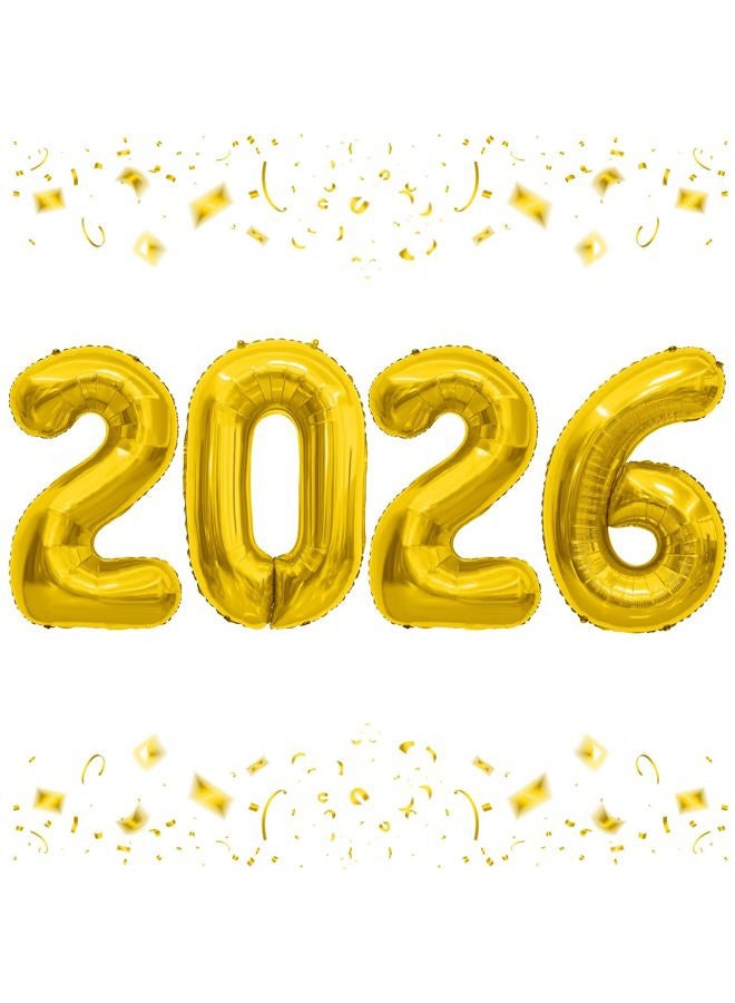 Libemskix 2026 Balloons, 40 Inch 2026 Number Balloons Gold 2026 Balloon Large Foil New Year Balloon Numbers 2026 Mylar Baloons for Birthday Christmas Graduation New Years Eve Party Supplies Decorations - Image 1