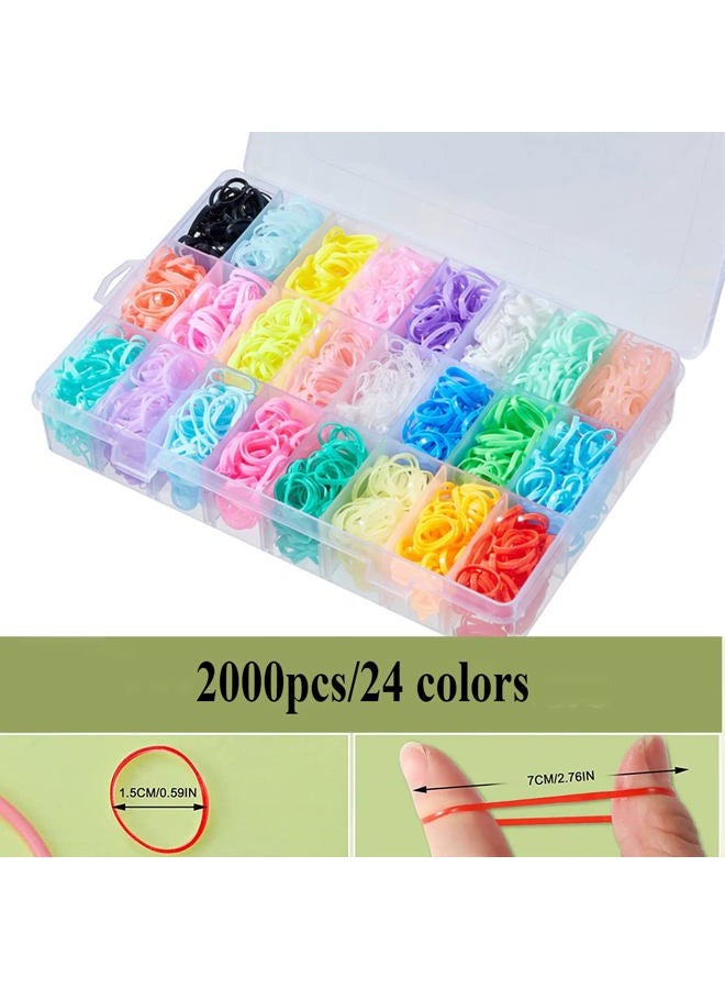 LifHap Elastic Hair Band for Girls, 2000 Pcs Small Elastic Hair Ties with Organizer Box and 2 Pcs Elastic Hair Tie Cutter,24 Color Mini Elastic Baby Hair Ties Colorful Small Rubber Bands - Image 2