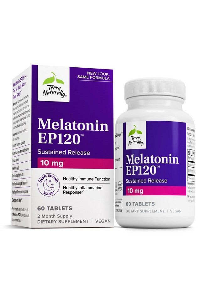 Terry Naturally Terry Naturally Melatonin EP 120 10mg - Sleep Support Supplement with Antioxidants - Gluten-Free Supplement for Healthy Sleep - Dietary Supplement to Aid Healthy Aging & Immune Health - 60 Tablets  - Image 1